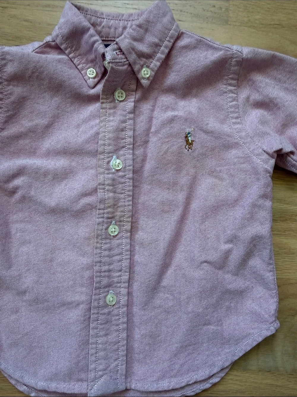 Ralph Lauren Boys Pink Oxford Button-Down Shirt sz 12 mos